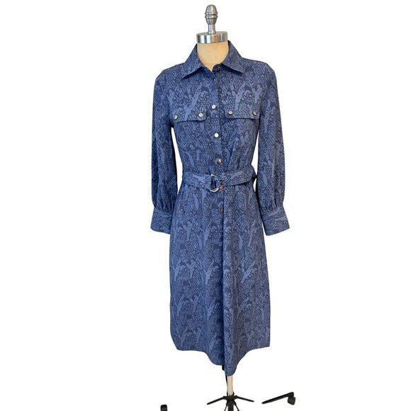 Soft Surroundings Blue Snake Print Irina Dress Size XS - Picture 3 of 6